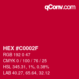 Color code: HEX #C0002F | qconv.com