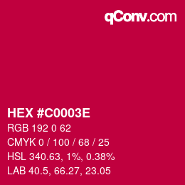 Color code: HEX #C0003E | qconv.com