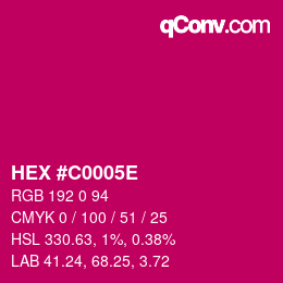 Color code: HEX #C0005E | qconv.com