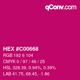 Color code: HEX #C00668 | qconv.com