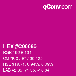 カラーコード: HEX #C00686 | qconv.com