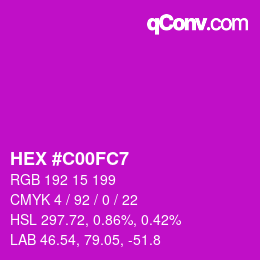 Color code: HEX #C00FC7 | qconv.com