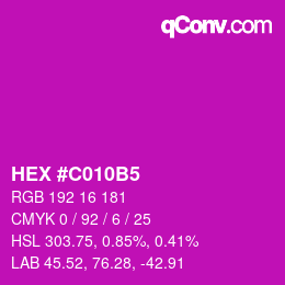 カラーコード: HEX #C010B5 | qconv.com