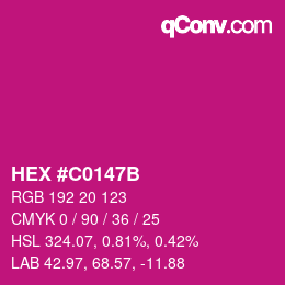 Color code: HEX #C0147B | qconv.com