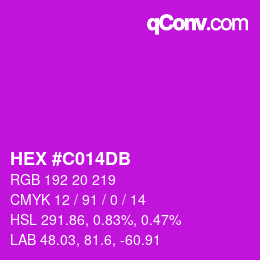Color code: HEX #C014DB | qconv.com