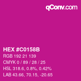 Color code: HEX #C0158B | qconv.com