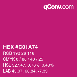 Color code: HEX #C01A74 | qconv.com