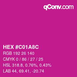Color code: HEX #C01A8C | qconv.com