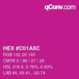 Color code: HEX #C01A8C | qconv.com