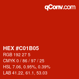 Color code: HEX #C01B05 | qconv.com