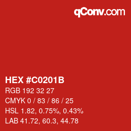 Color code: HEX #C0201B | qconv.com