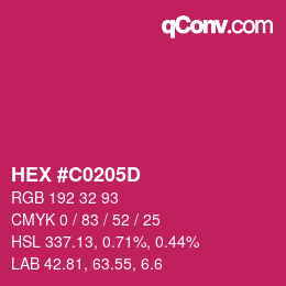 カラーコード: HEX #C0205D | qconv.com