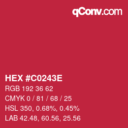Color code: HEX #C0243E | qconv.com