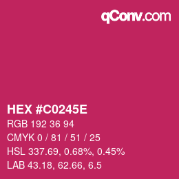 Color code: HEX #C0245E | qconv.com