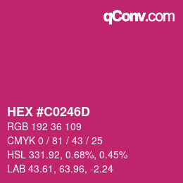 Color code: HEX #C0246D | qconv.com