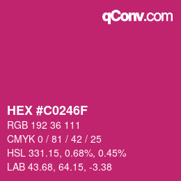 Color code: HEX #C0246F | qconv.com