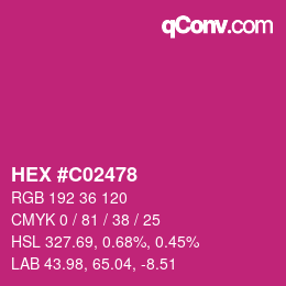 カラーコード: HEX #C02478 | qconv.com