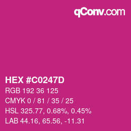Color code: HEX #C0247D | qconv.com