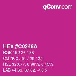Color code: HEX #C0248A | qconv.com