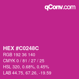 Color code: HEX #C0248C | qconv.com