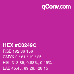 Color code: HEX #C0249C | qconv.com