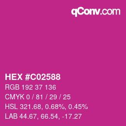 Código de color: HEX #C02588 | qconv.com