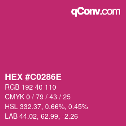 Color code: HEX #C0286E | qconv.com