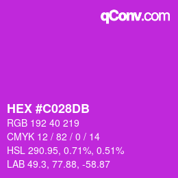 カラーコード: HEX #C028DB | qconv.com