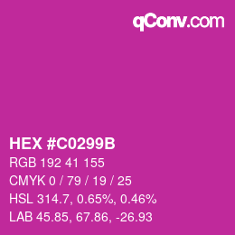 Color code: HEX #C0299B | qconv.com