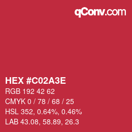 Color code: HEX #C02A3E | qconv.com
