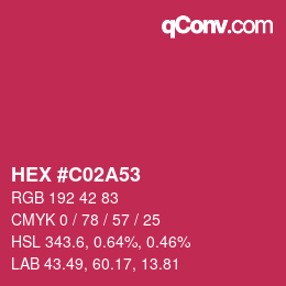 Color code: HEX #C02A53 | qconv.com