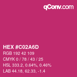 Color code: HEX #C02A6D | qconv.com