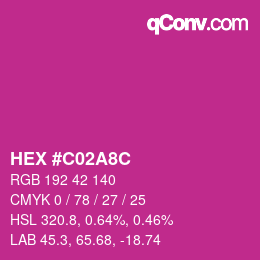 Farbcode: HEX #C02A8C | qconv.com
