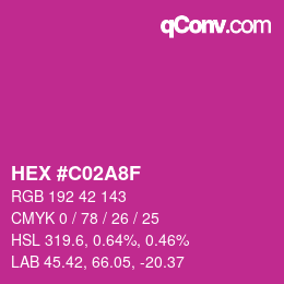 Color code: HEX #C02A8F | qconv.com