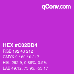 Color code: HEX #C02BD4 | qconv.com