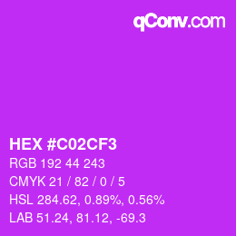 Color code: HEX #C02CF3 | qconv.com