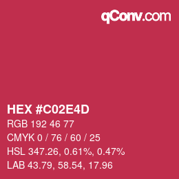 Color code: HEX #C02E4D | qconv.com