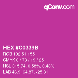Color code: HEX #C0339B | qconv.com