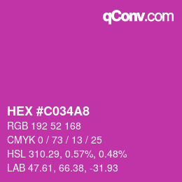 Color code: HEX #C034A8 | qconv.com