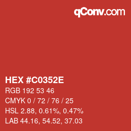 Color code: HEX #C0352E | qconv.com