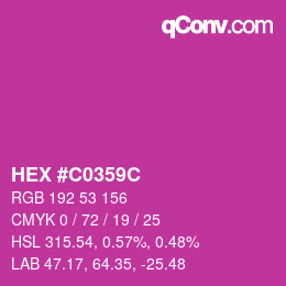 Color code: HEX #C0359C | qconv.com