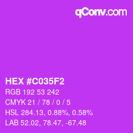 Color code: HEX #C035F2 | qconv.com
