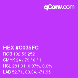 Color code: HEX #C035FC | qconv.com