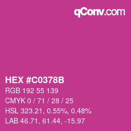 Color code: HEX #C0378B | qconv.com
