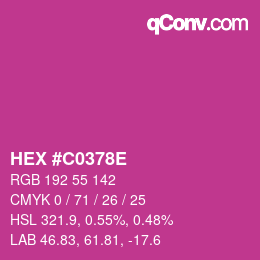 Color code: HEX #C0378E | qconv.com