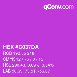 Color code: HEX #C037DA | qconv.com