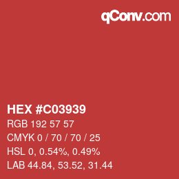 Color code: HEX #C03939 | qconv.com
