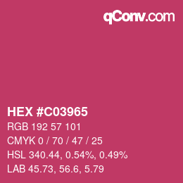 Color code: HEX #C03965 | qconv.com