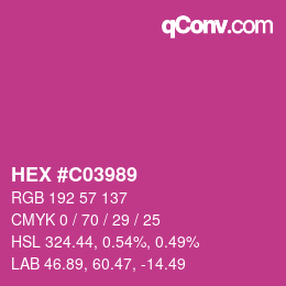 Color code: HEX #C03989 | qconv.com
