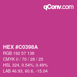 Color code: HEX #C0398A | qconv.com